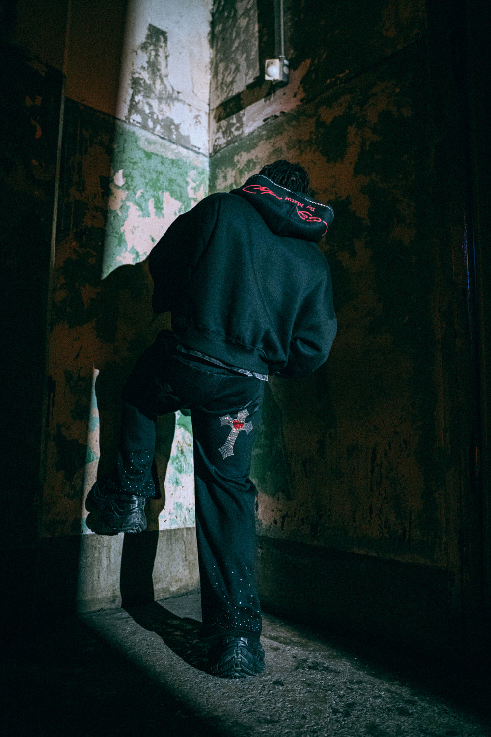 Ed Hardy x Matuê "Cruz" Calça Moletom Preta