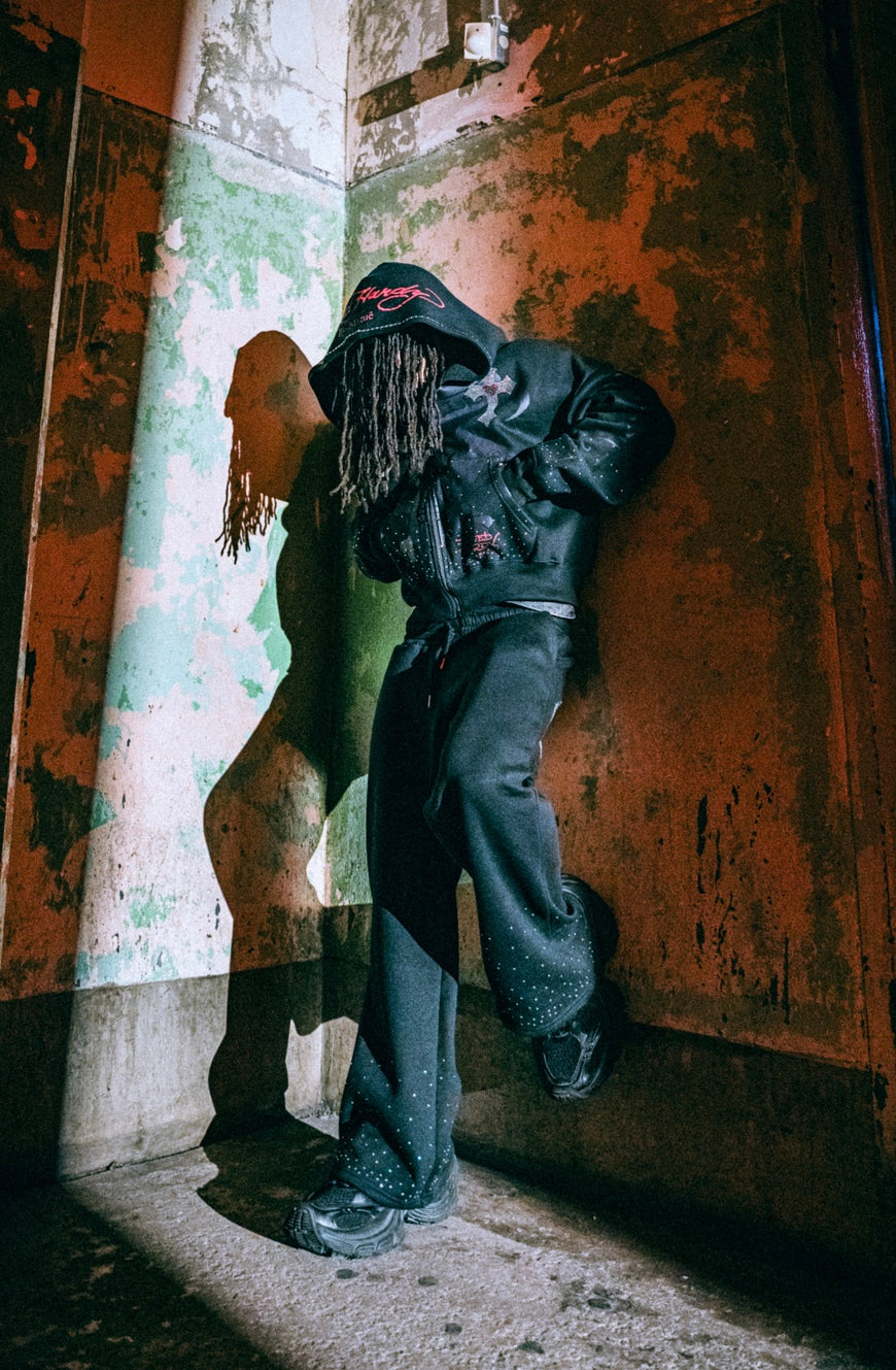 Ed Hardy x Matuê "Cruz" Calça Moletom Preta