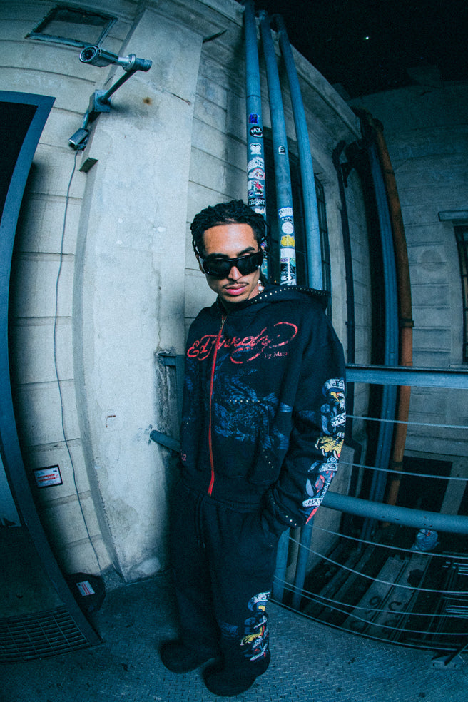 Ed Hardy x Matuê "By Matuê" Moletom Zip Up Preto