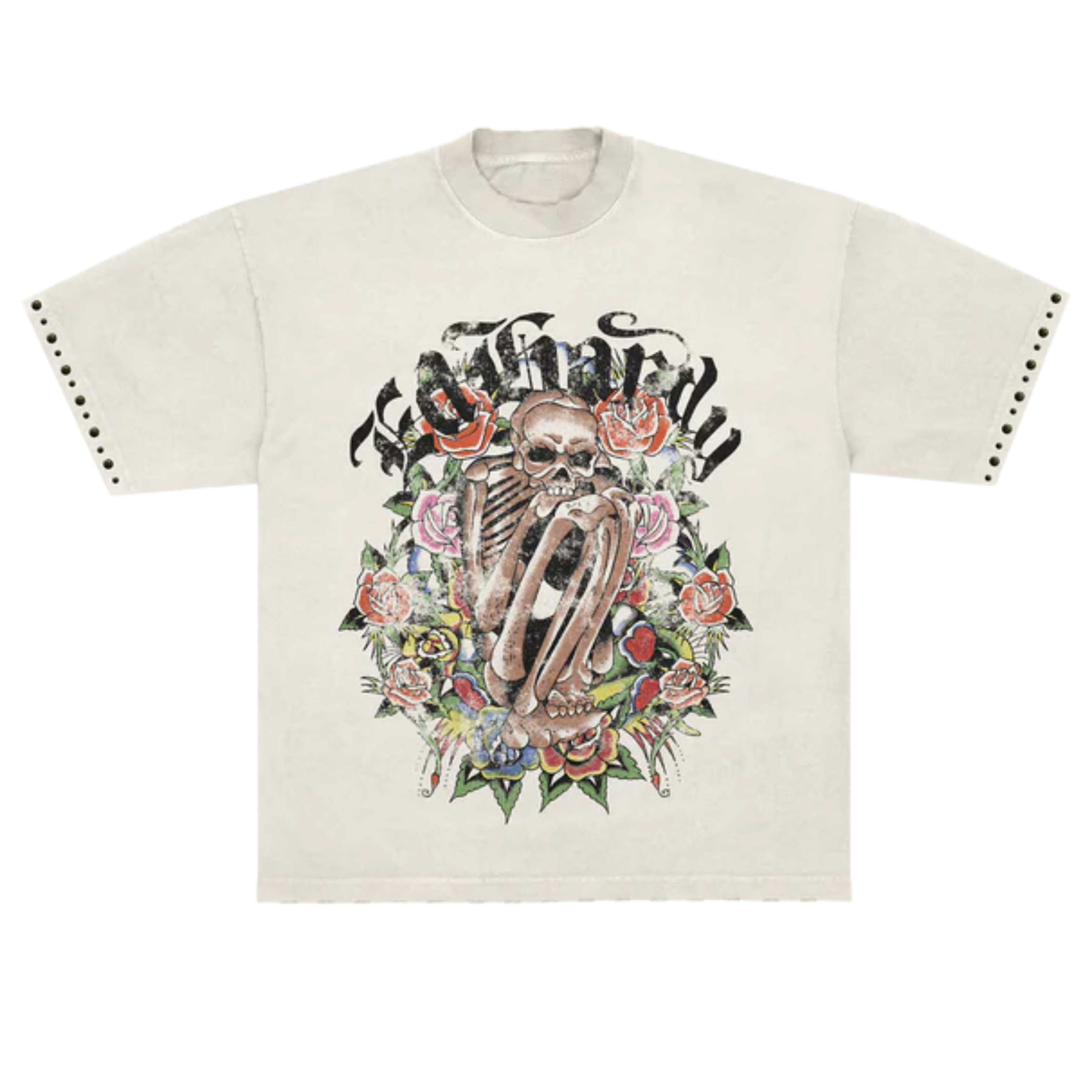 Ed Hardy x Matuê "Garden Of Bones" Camiseta Off White