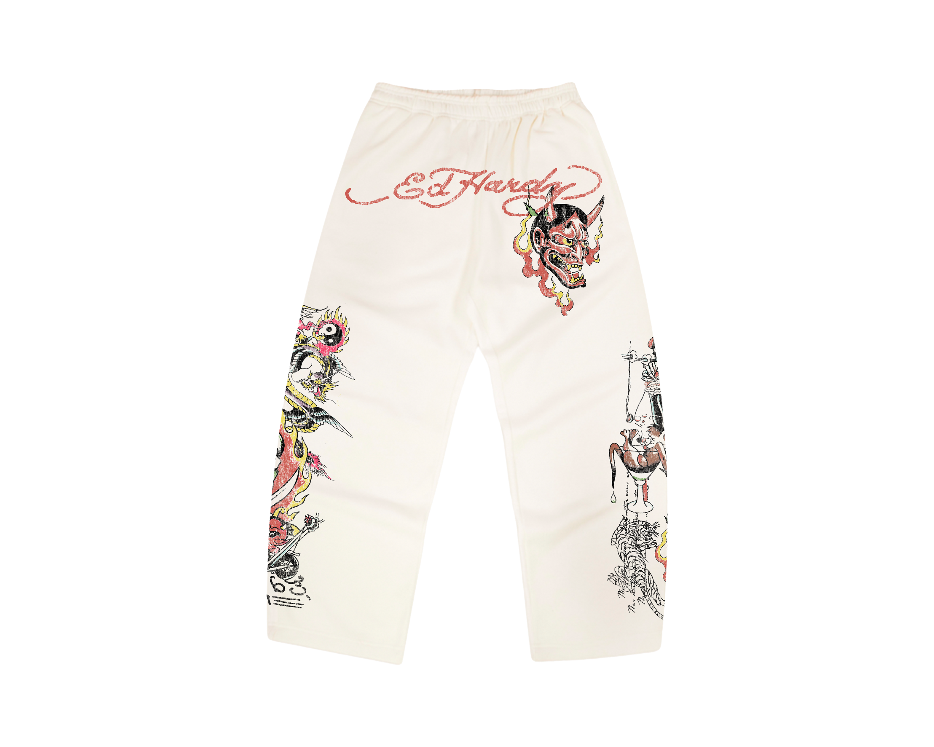 Ed Hardy x Matuê "Fortal" Calça Moletom Off White