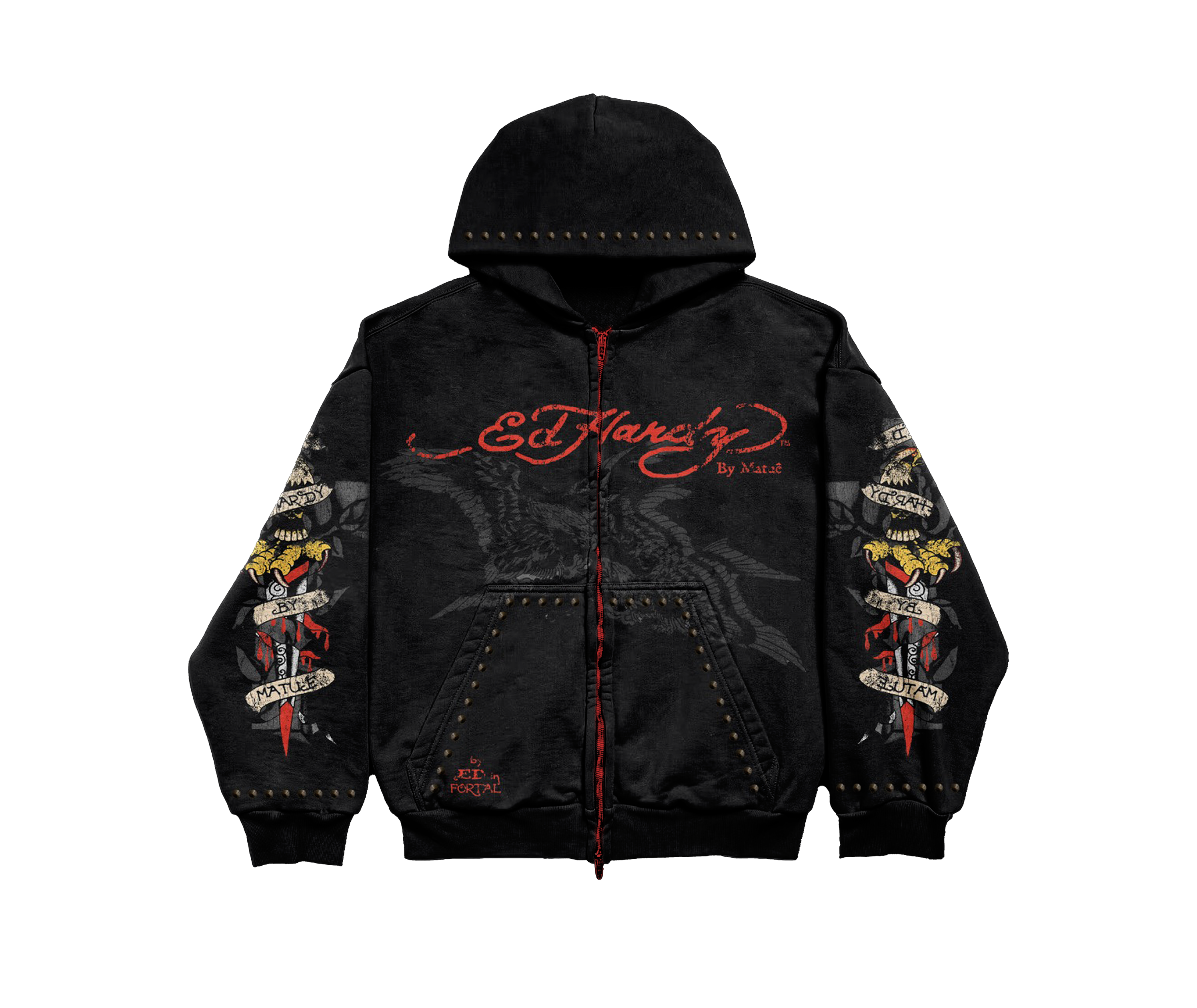 Ed Hardy x Matuê "By Matuê" Moletom Zip Up Preto